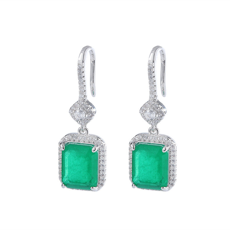 European and American emerald vintage earrings