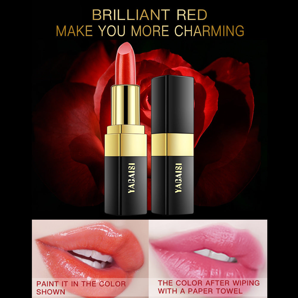 Yacaisi red blue black rose gradient temperature sensitive color changing lipstick