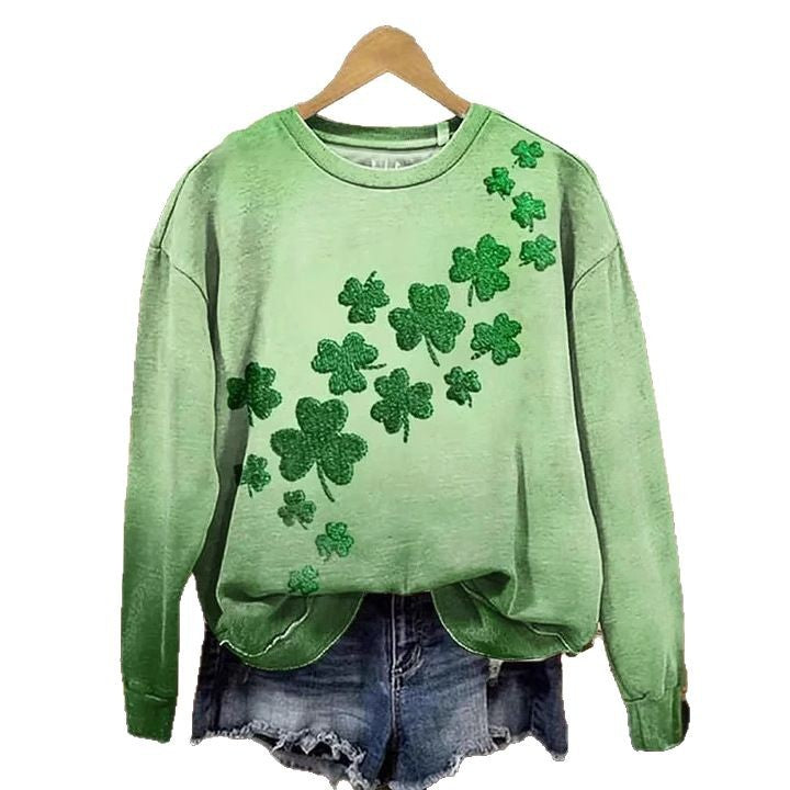 Clover green sweatshirt lady