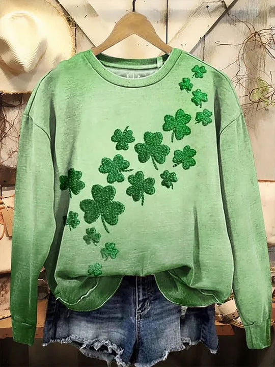 Clover green sweatshirt lady