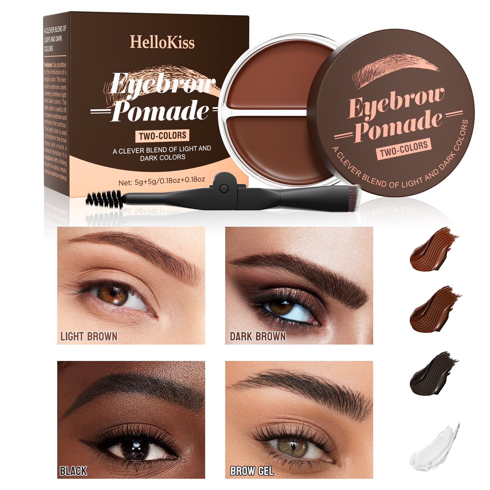 Hellokiss two-color eyebrow cream/2in1 setting cream