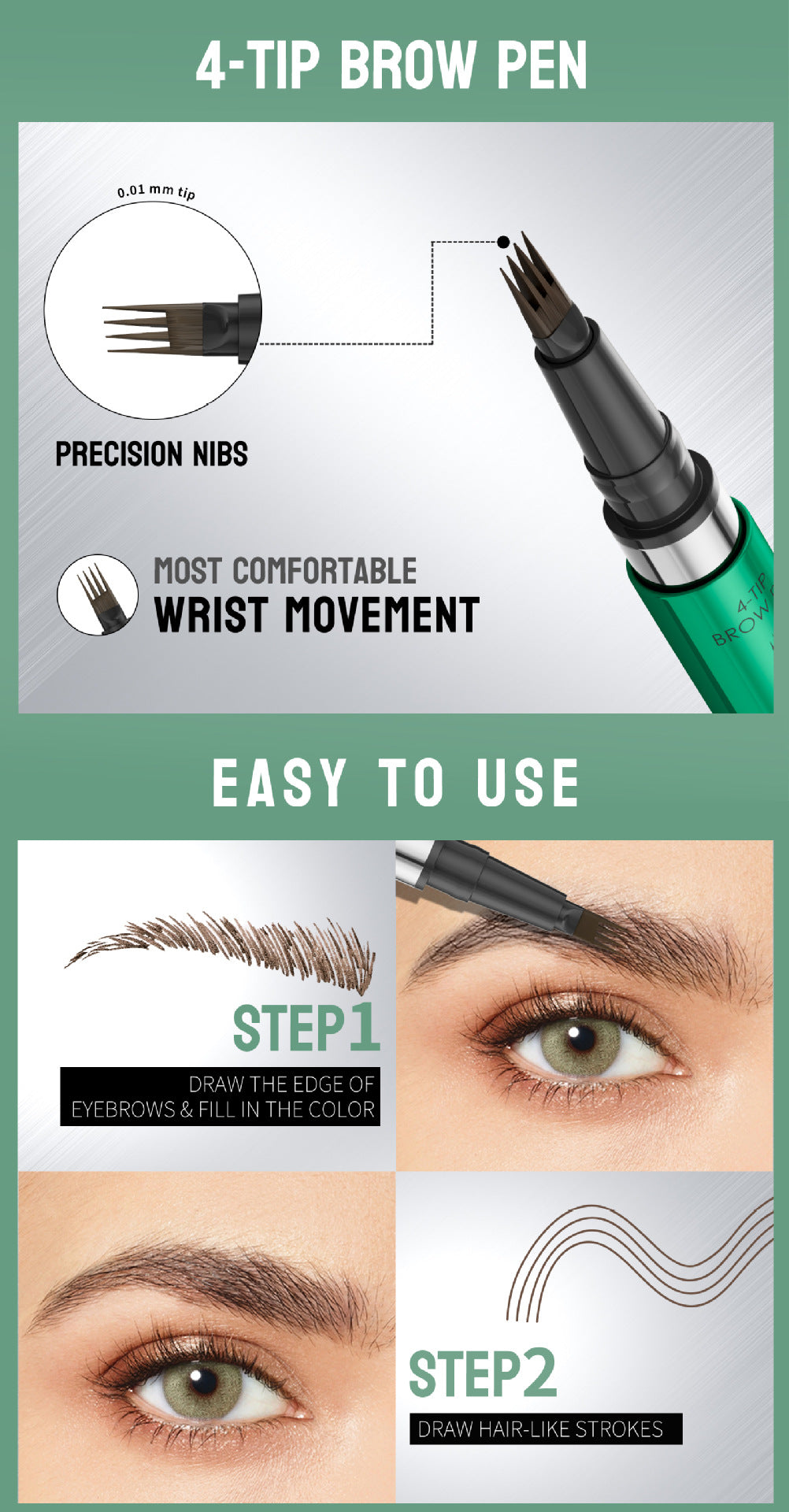 Hellokiss four-pronged eyebrow pencil/Quick-drying liquid eyebrow pencil