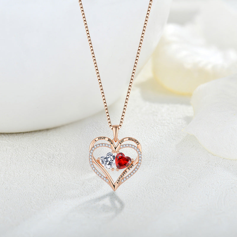 New love necklace/rose gold necklace/heart-shaped pendant