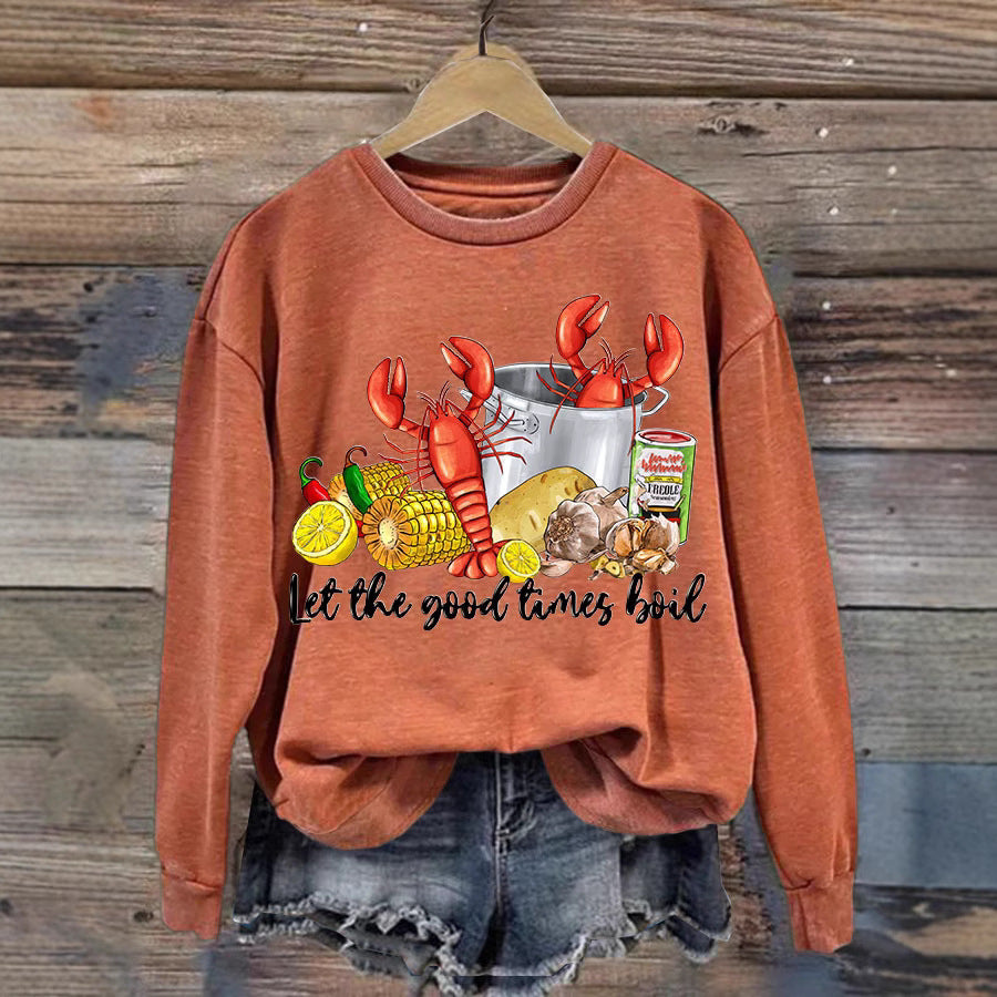 Printed Fashion Crew Neck Sweater