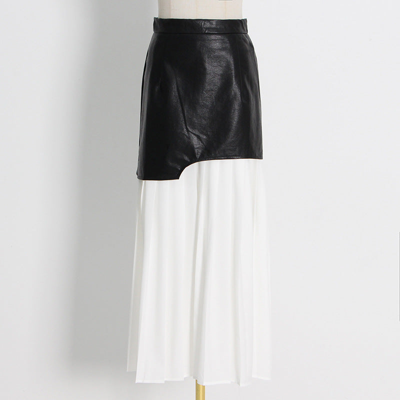 High-waisted panelled mesh skirt