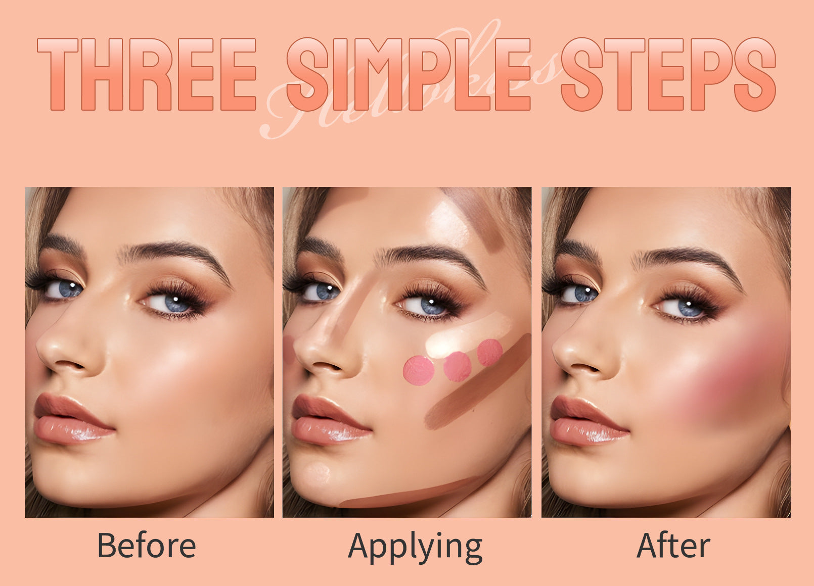 Hellokiss multifunctional contour stick/3-piece blush stick