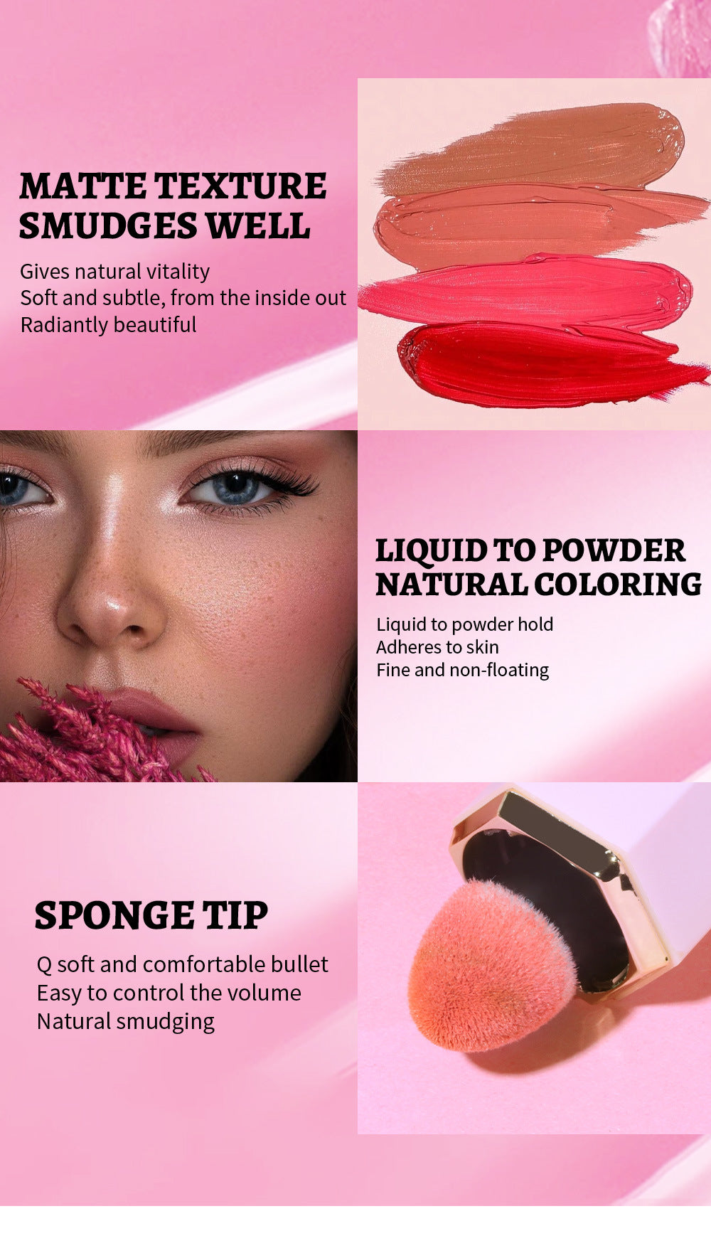 Monochromatic brightening rouge blush
