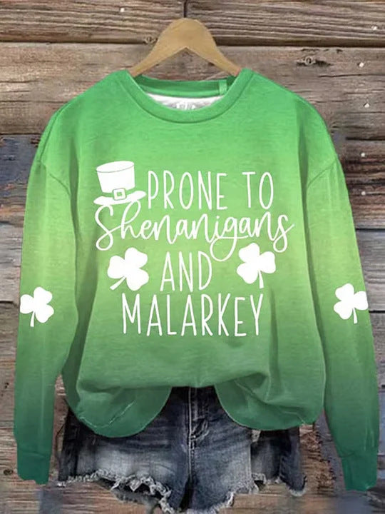 Clover green sweatshirt lady