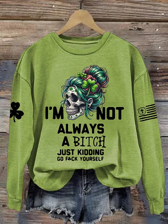 Clover green sweatshirt lady