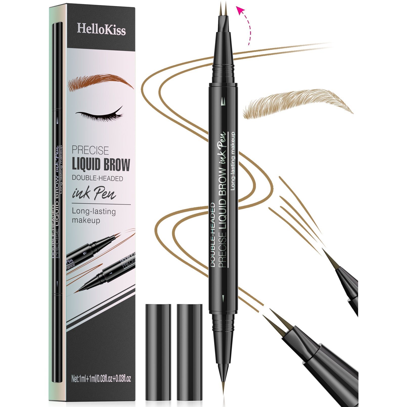 Hellokiss two-pronged eyebrow pencil/2-piece eyebrow pencil