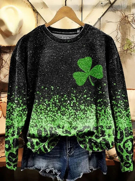 Clover green sweatshirt lady