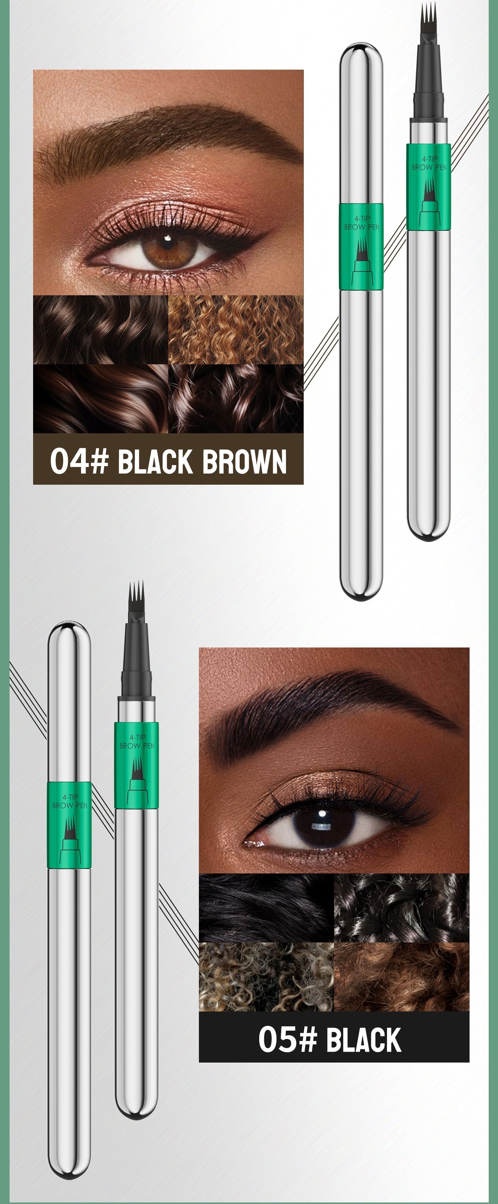 Hellokiss four-pronged eyebrow pencil/Quick-drying liquid eyebrow pencil