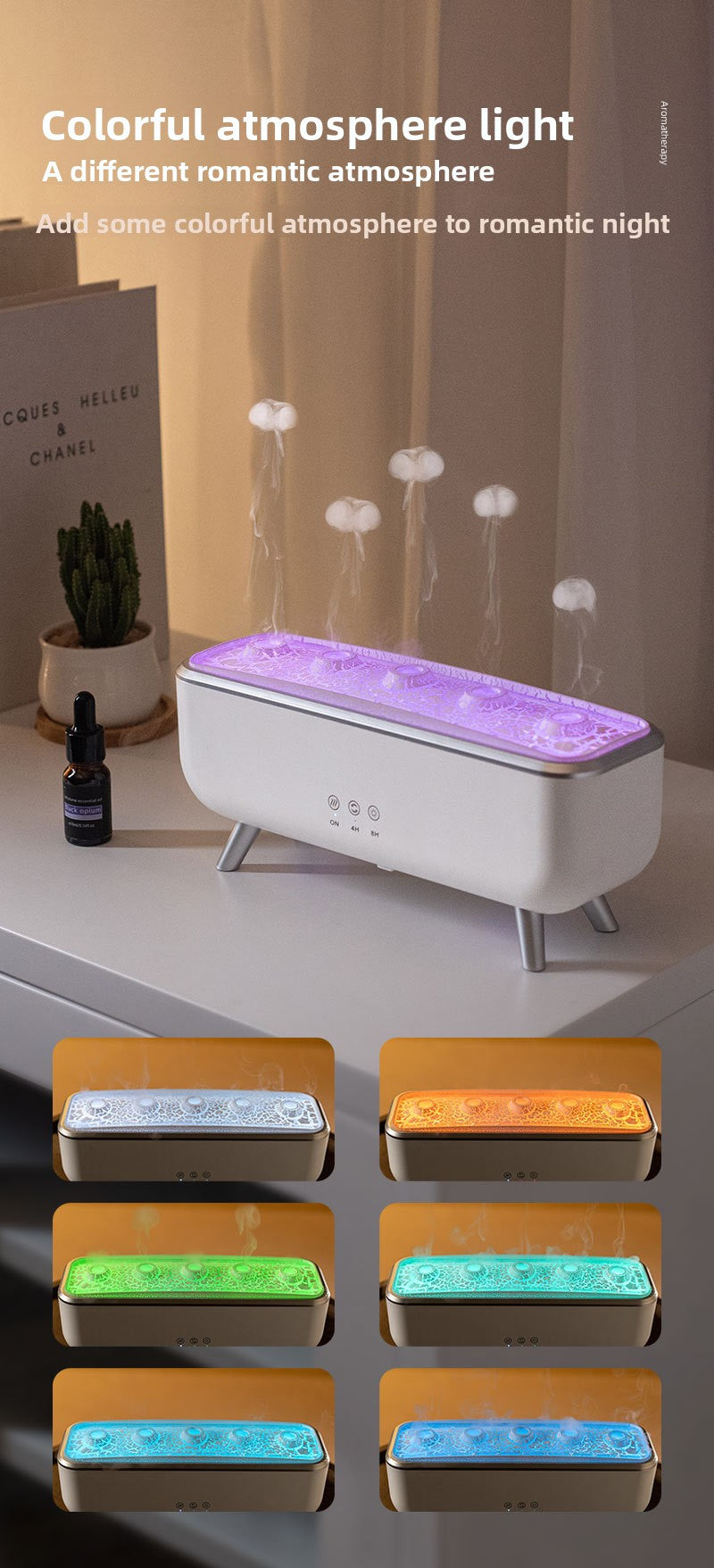 Dynamic jellyfish aromatherapy humidifier